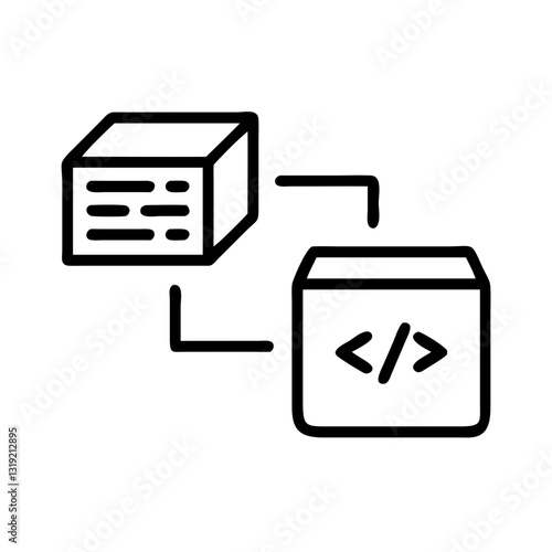 Containerization icon representing software development and deployment concepts
