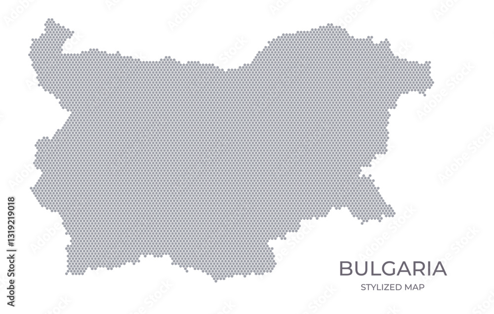 Stylized map of the Bulgaria made from hexagons Stylized map of the Bulgaria made from hexagons