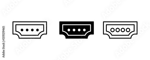 usb icon set flat vecktor trendy popular simple