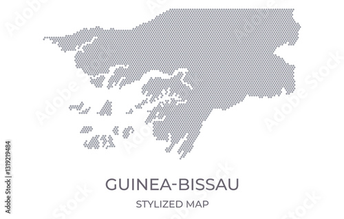 Stylized map of the Guinea-Bissau made from hexagons