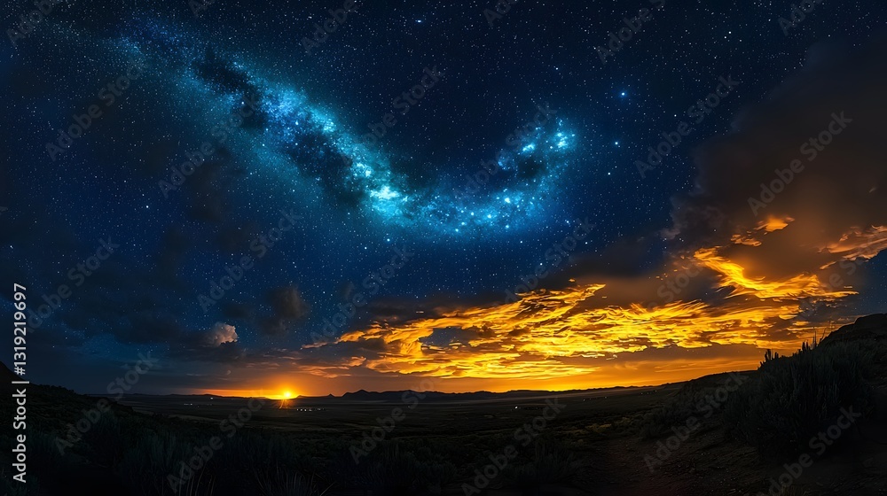 19. An infinite starlit sky with swirling gaseous clouds, symbolizing the limitless nature of inception 19. An infinite starlit sky with swirling gaseous clouds, symbolizing the limitless nature of inception