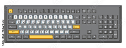 Vector isometric illustration of a gaming keyboard