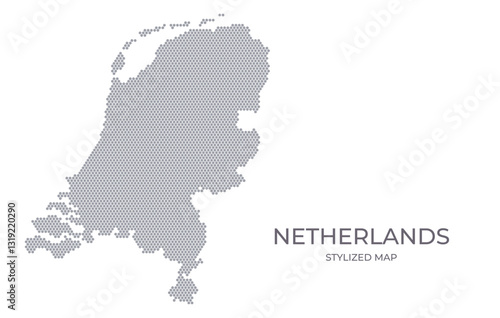 Stylized map of the Netherlands made from hexagons