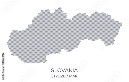 Stylized map of the Slovakia made from hexagons