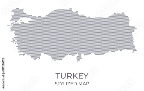 Stylized map of the Turkey made from hexagons