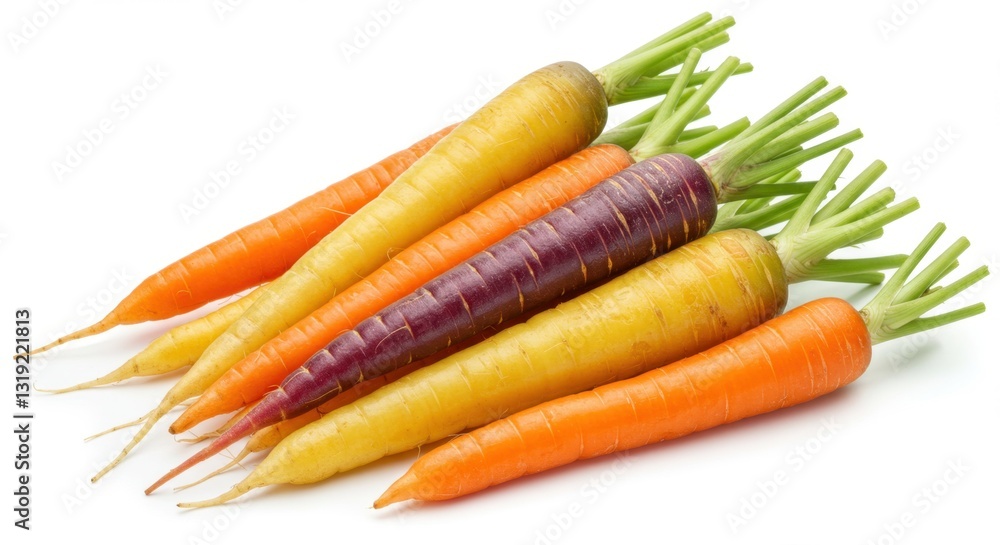 Colorful Carrots Isolated on White Background Colorful Carrots Isolated on White Background