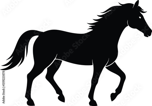 Morgan horse black silhouette,horse black vector