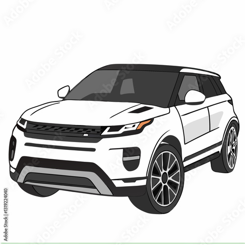 Design car crossover vector illustration Sport Utility Vehicle in White Color vector illustration