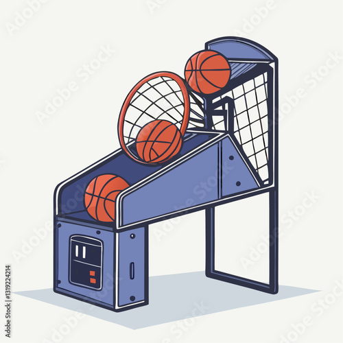 Illustration of  toy basketball machine vector