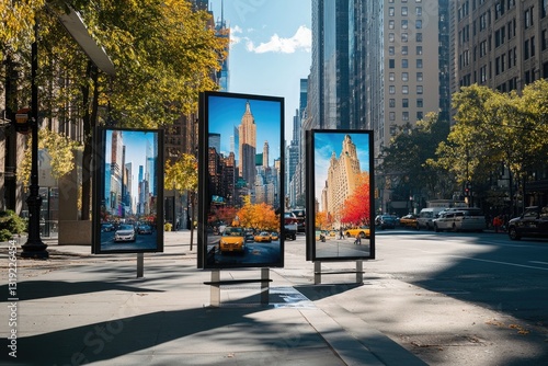 Stunning New York City Autumn Street Scenes on Digital Billboards