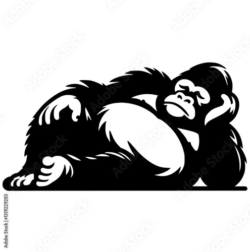 Sleepy gorilla silhouette