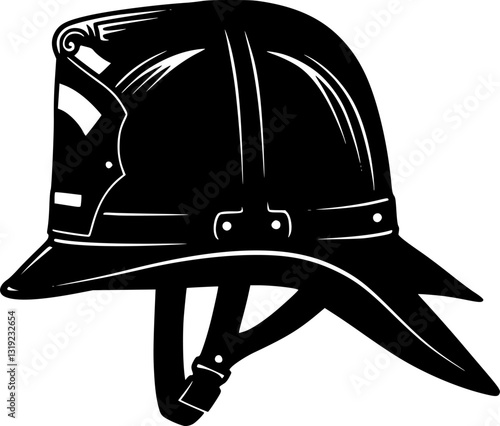 Firefighter helmet icon isolated on white background
