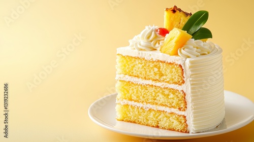Three Layer Pineapple Cake with Whipped Cream Frosting