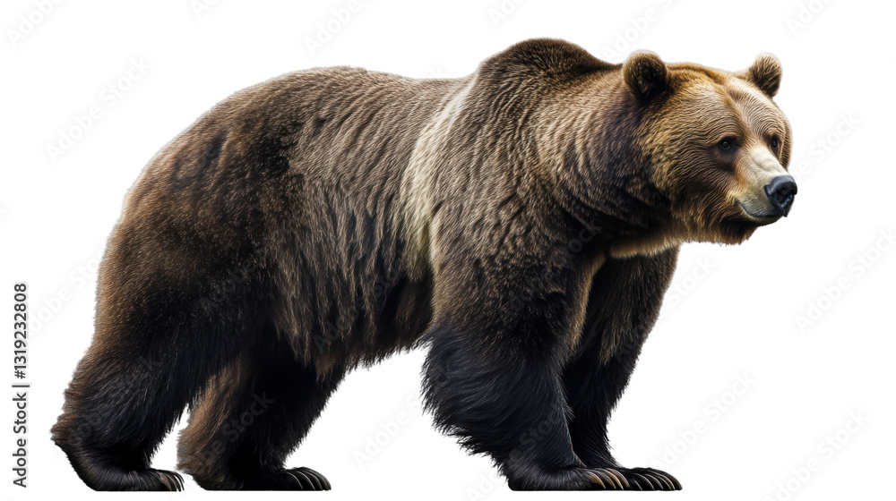 Fototapeta premium brown bear cub isolated on white background
