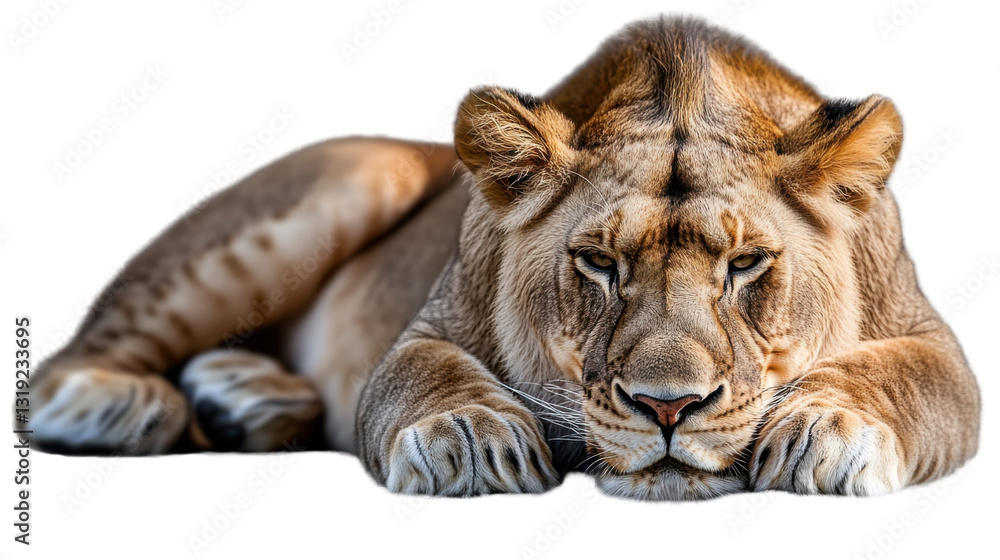Fototapeta premium tiger cub lying on a white background