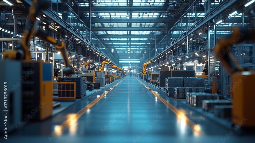 High-Tech Automation in Modern Industrial Manufacturing Facility High-Tech Automation in Modern Industrial Manufacturing Facility