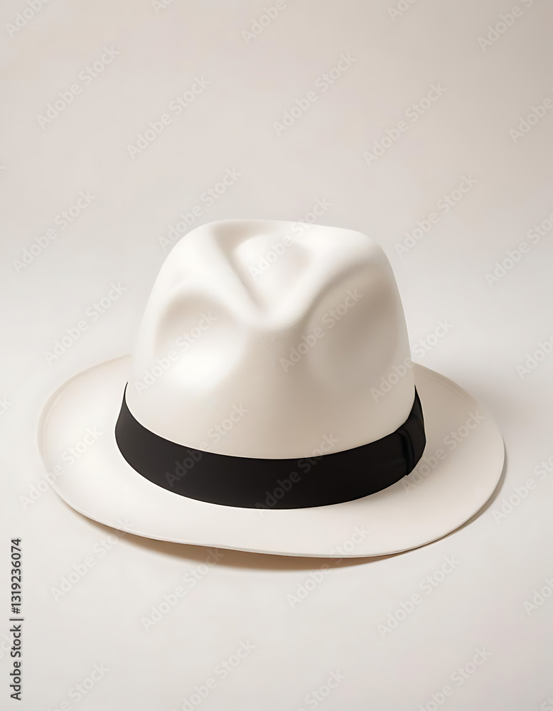 Classic White Fedora Hat with Elegant Style Classic White Fedora Hat with Elegant Style