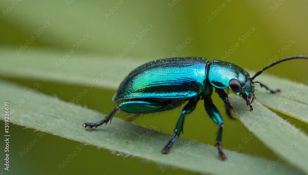 Macro Shot of Beetle Antennae Structure: Metallic-Green Exoskeleton & Sensory Organs Macro Shot of Beetle Antennae Structure: Metallic-Green Exoskeleton & Sensory Organs