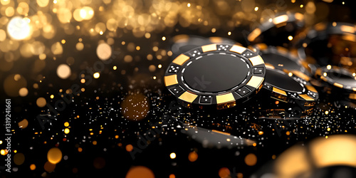 Elegant Black-and-Gold Casino Royale Night with Poker and Champagne for Luxurious Entertainment