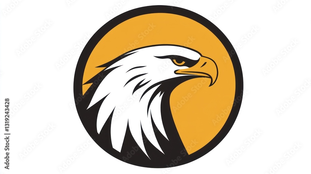 Obraz premium Bald eagle head logo, stylized design, suitable for branding