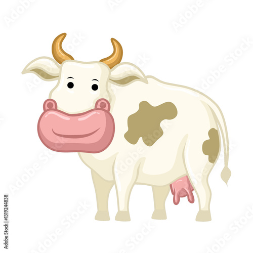 cow cartoon isolated on white