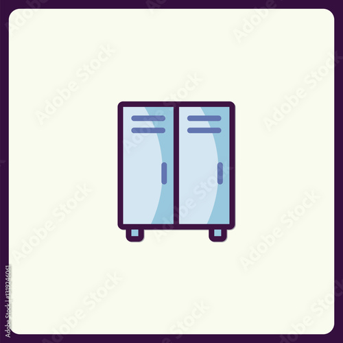 Whimsical illustration of storage units with clean, modern design aesthetic