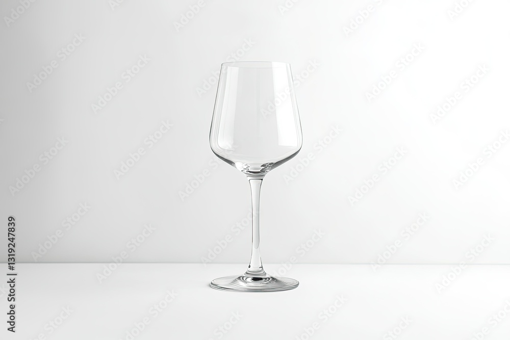 High Quality Visual of Glass Goblet for White Wine on a White Background High Quality Visual of Glass Goblet for White Wine on a White Background