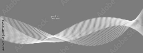 Abstract vector smoke background, wave of flowing circles particles, grey abstract illustration, smooth and soft design, relaxing image.