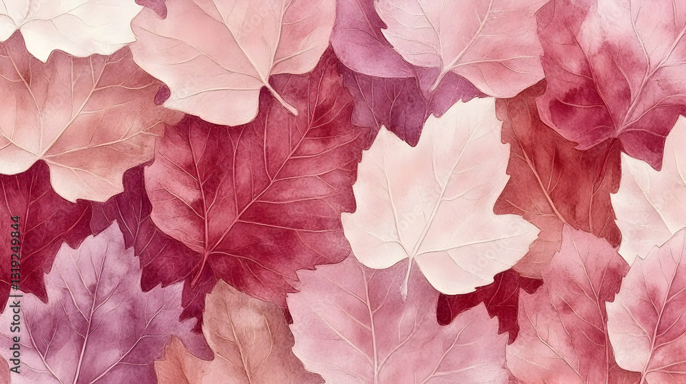 Fototapeta premium Pink autumn leaves background design