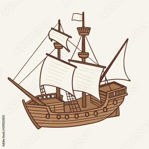 Vector illustration of classic ship