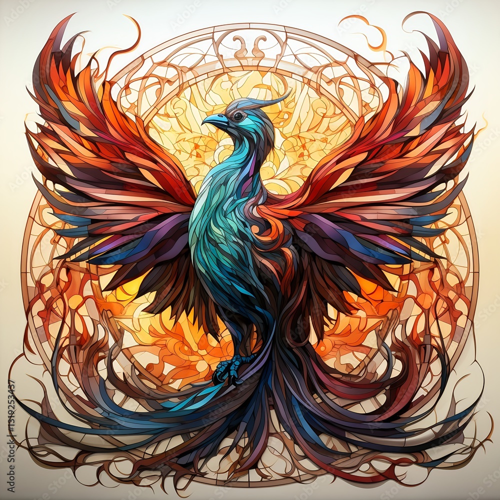 Majestic Phoenix with Glowing Flame Wings Majestic Phoenix with Glowing Flame Wings