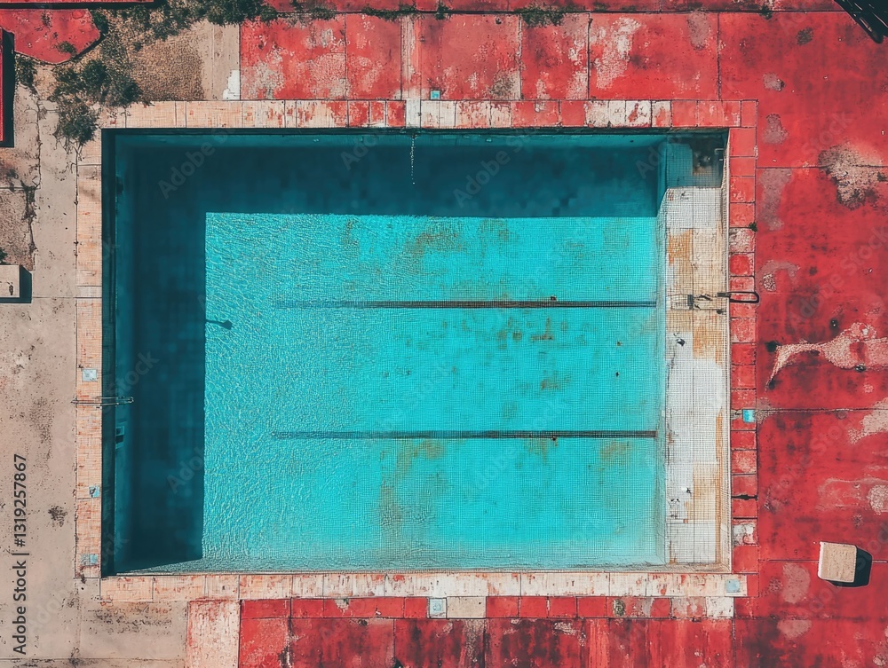 Naklejka premium Old Red Building Pool