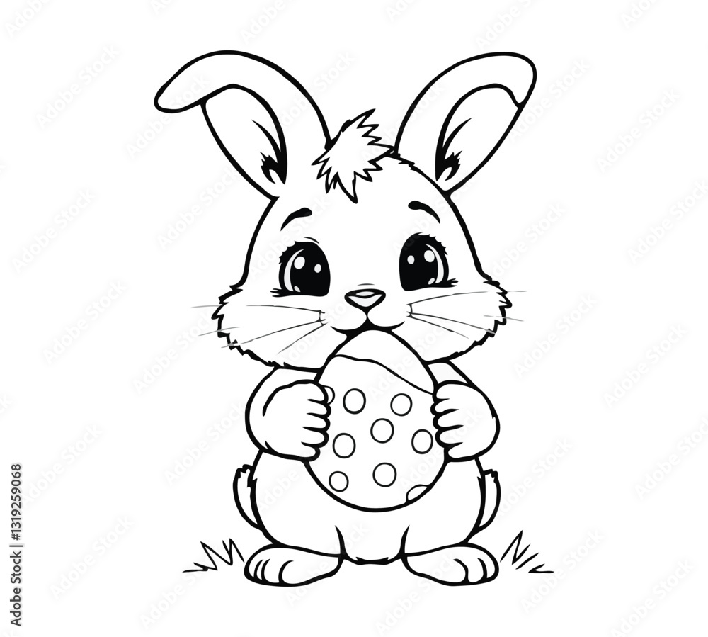 Fototapeta premium Cute easter with eggs vector