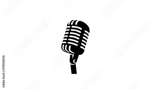 vector illustration of vintage microphone