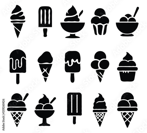 Ice cream icons set