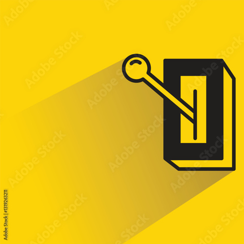 toggle switch icon with shadow yellow background