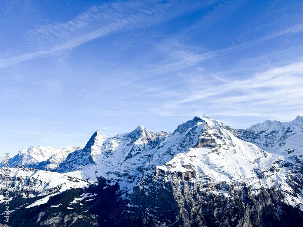 Obraz premium snow covered mountains in winter in Switzerland