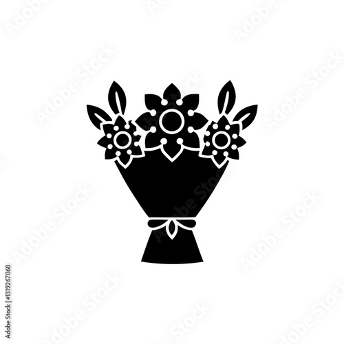 creative details bouquet icon Vector Illustration