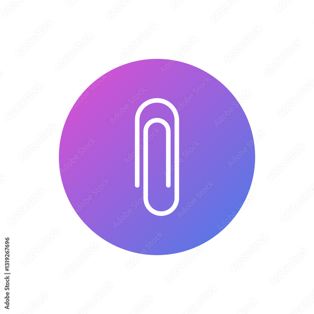 Paperclip vector icon, flat design pin symbol Paperclip vector icon, flat design pin symbol