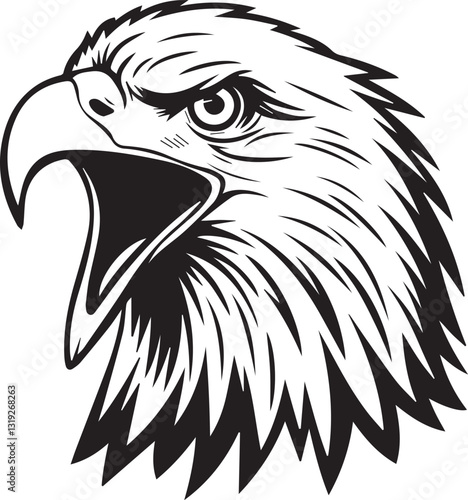 Eagle head silhouette vector illustration