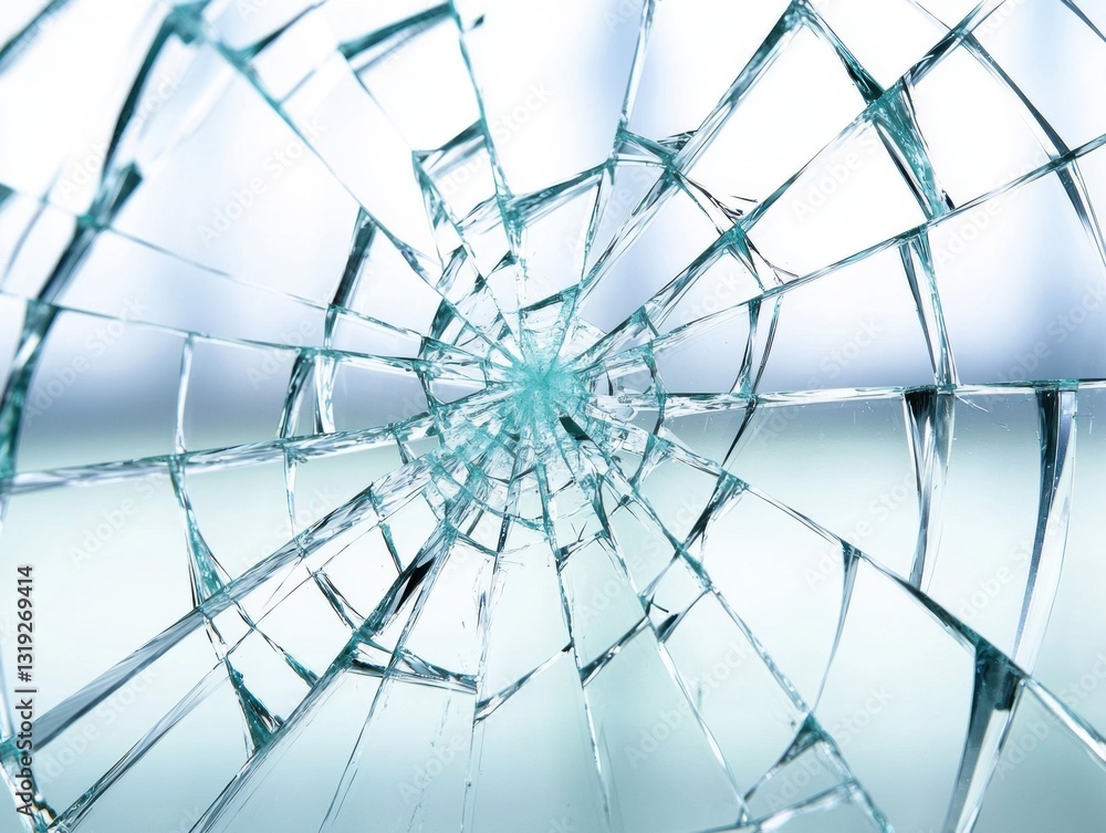 Obraz premium Close-up view of broken glass on a surface with edges and intriguing reflections