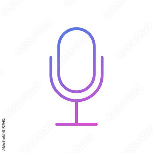 Microphone vector icon, flat design sound record symbol.