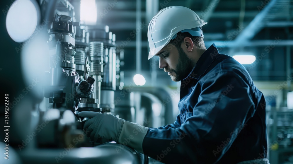 engineer performing machine inspection engineer performing machine inspection