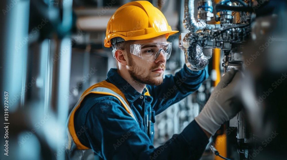 engineer performing machine inspection engineer performing machine inspection