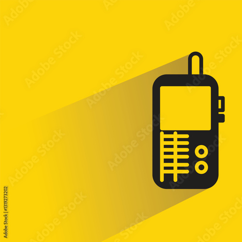 walkie talkie icon with shadow yellow background