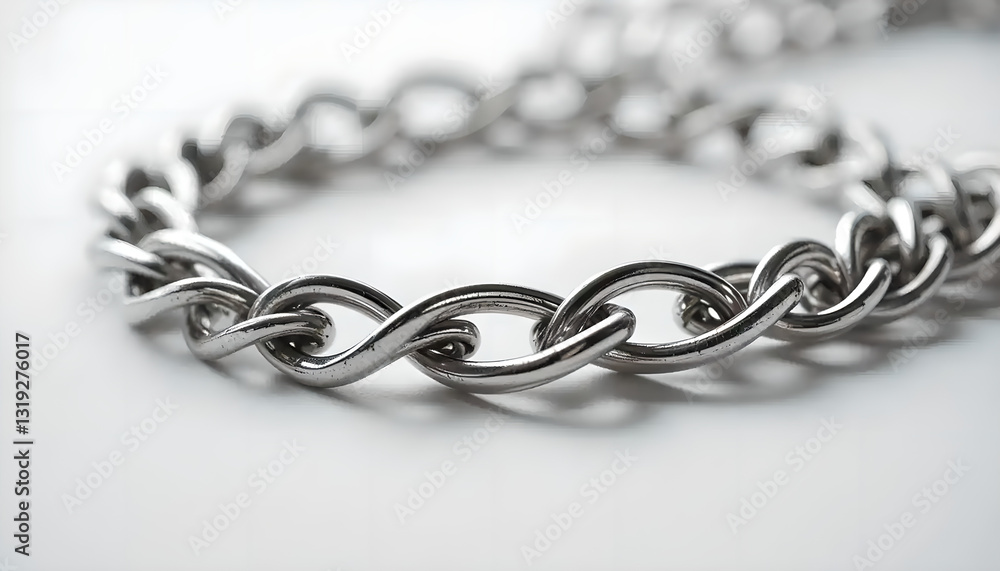 Fototapeta premium Close-Up of Twisted Metal Chain Bracelet