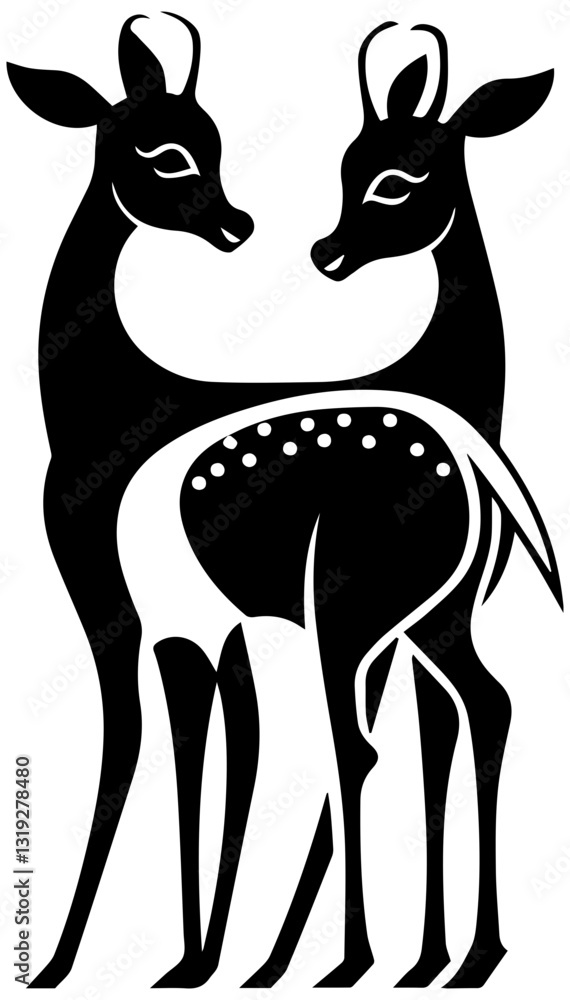 Fototapeta premium Deer vector illustration simple design