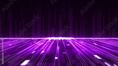 Purple Abstract Background with Glowing Rays and Starry Disco Pattern
