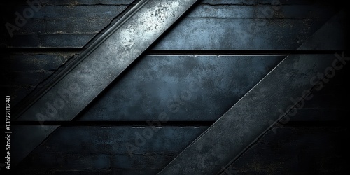 Dark Blue Metal Texture with Diagonal Lines
