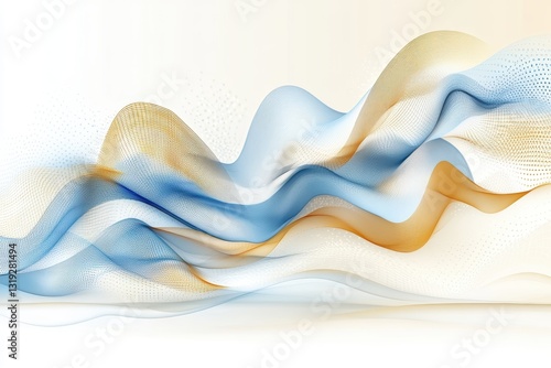 Abstract Blue And Gold Wave Background
